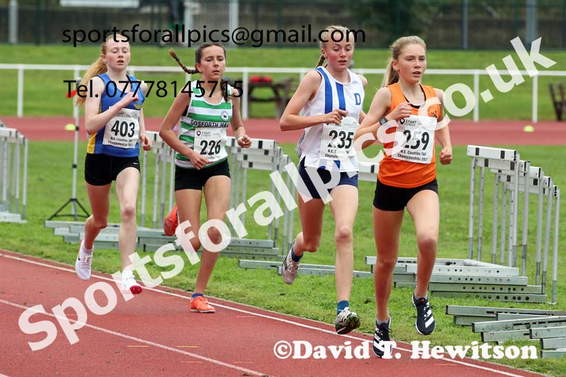 Women and Girls 3000 metres, 2021 North Eastern Track and Field Champs., Middesbrough. Photo: David T. Hewitson/Sports for All Pics